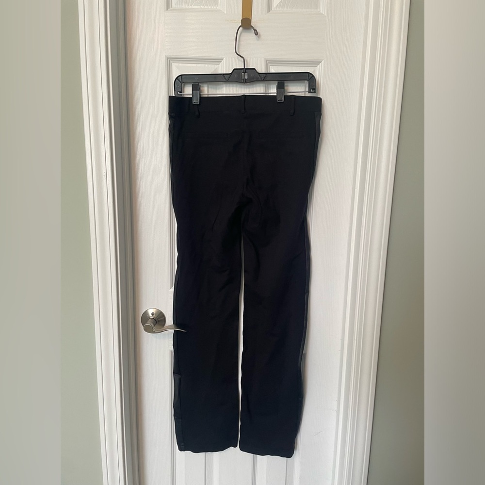 Betabrand Classic Dress Pant Straight Leg Tuxedo Stripe Black Yoga - Picture 4 of 6